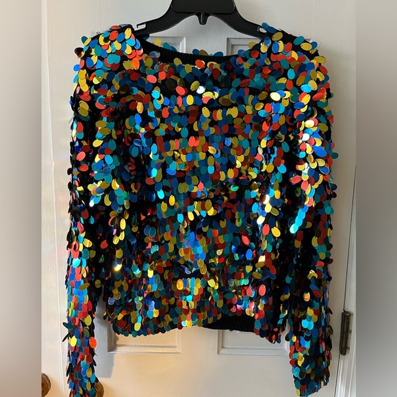 VINTAGE STUDIO by MICHELLE STUART Confetti Embellished Sweater (L) and Handbag. - Picture 2 of 14